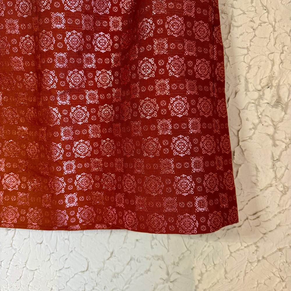 J. Crew Red/Orange Patterned Mini Skirt - Picture 4 of 8